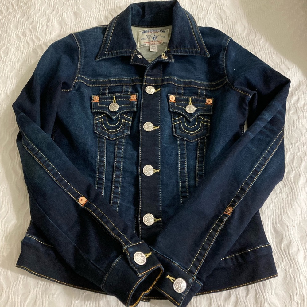 True Religion stretch denim trucker jacket - small